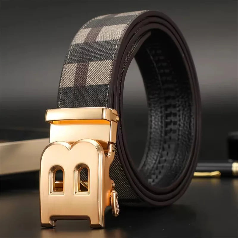 Men's Belt Designer High Quality Genuine Leather Belts Male Metal Automatic Buckle Casual Fashionable Belt For Men Jeans