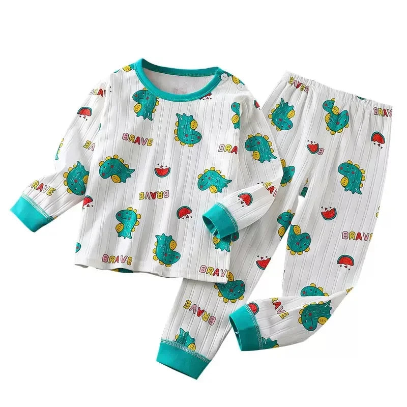 Child Pajam Baby Clothes Children Loungewear Long Sleeve Pajamas for Cute Deisgn Lightweight Comfortable Fabric Sleepwear Outfit