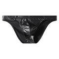 Men's Briefs Faux Leather  Underwear Briefs Low Waist Lingerie Panties Sexy And Comfortable Minimalist Triangle Pants