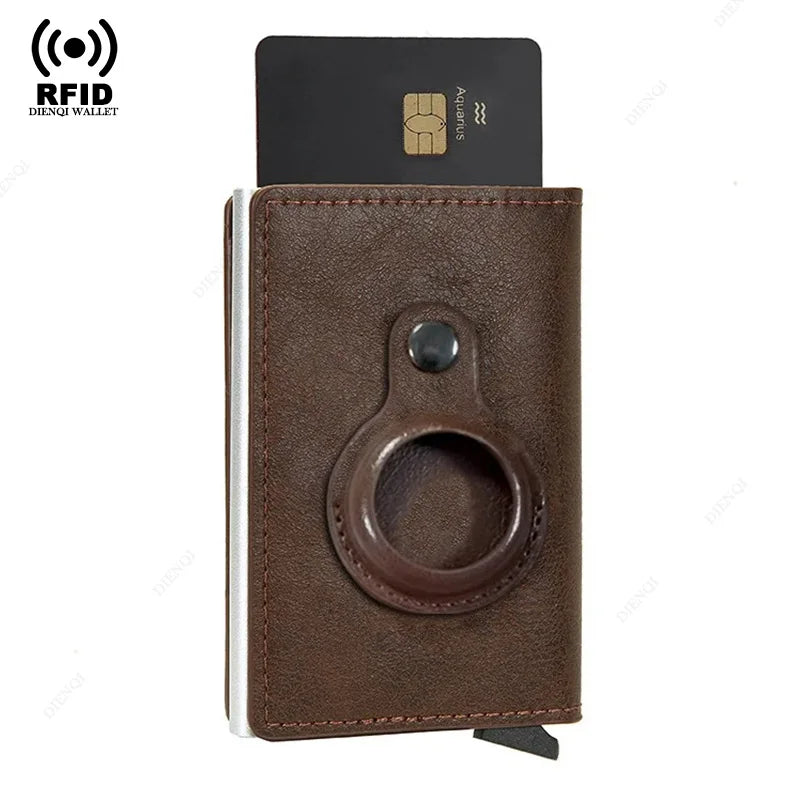 Men Wallet for Airtag Card Holder ID Bank Credit Cardholder Anti-theft Minimalist Metal Wallets Air Tag Male Aluminium Card Case