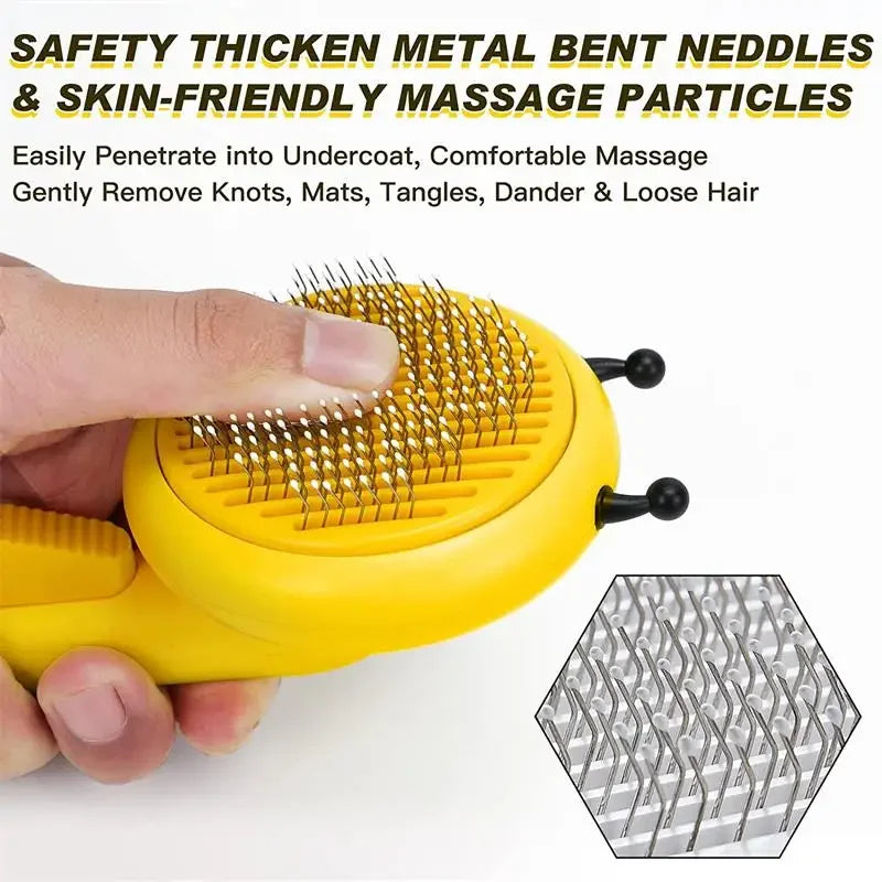 Cleaning Pets Bee Pet Cat Brush Massage Cat Comb Self Grooming Comb for Cats Dogs Removes Undercoat Tangled Hair Pet Accessories
