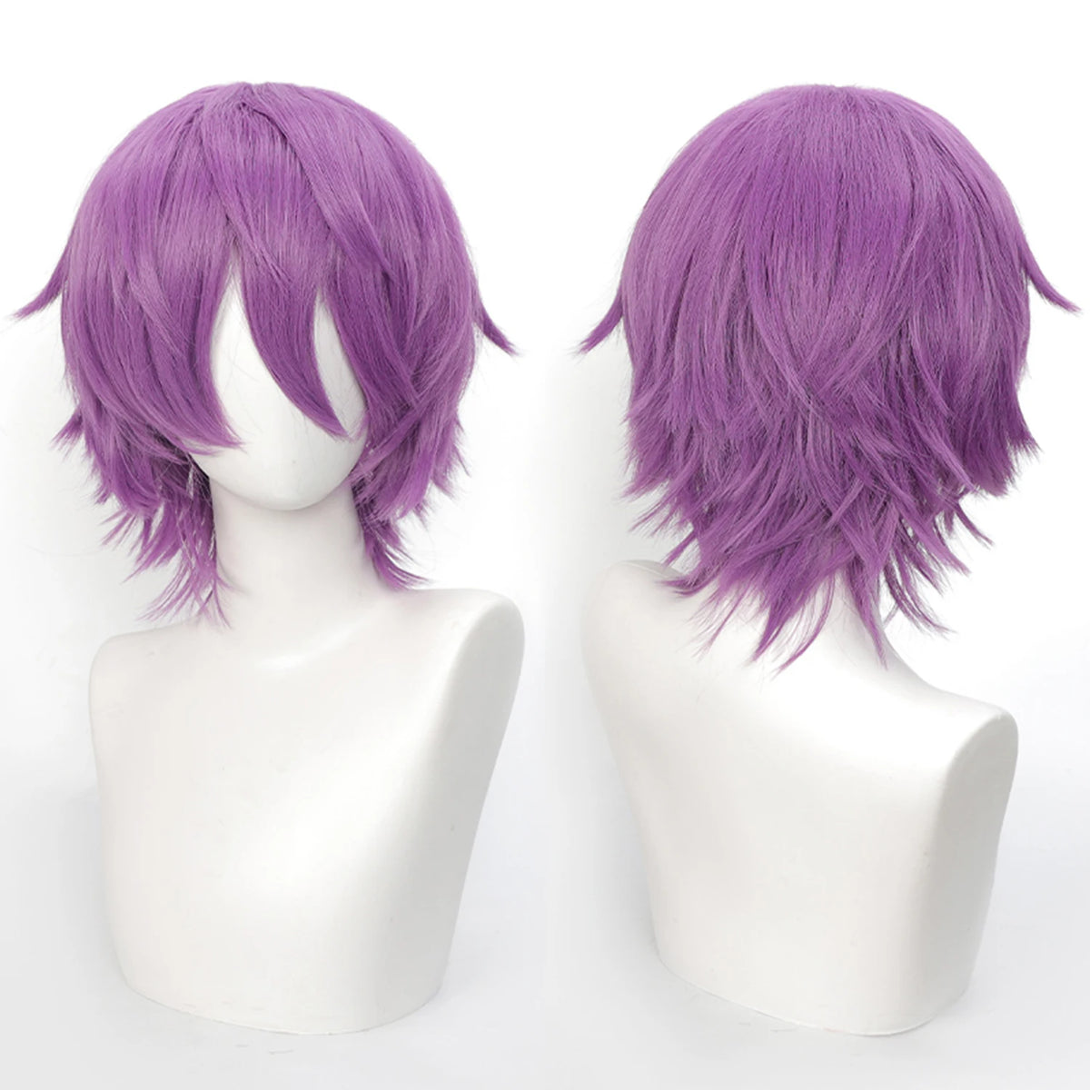 Short Wavy Bob Synthetic Wig with Air Bangs Heat Resistance Shoulder Length Curled 14inch Wigs for Daily Use Cosplay for Women