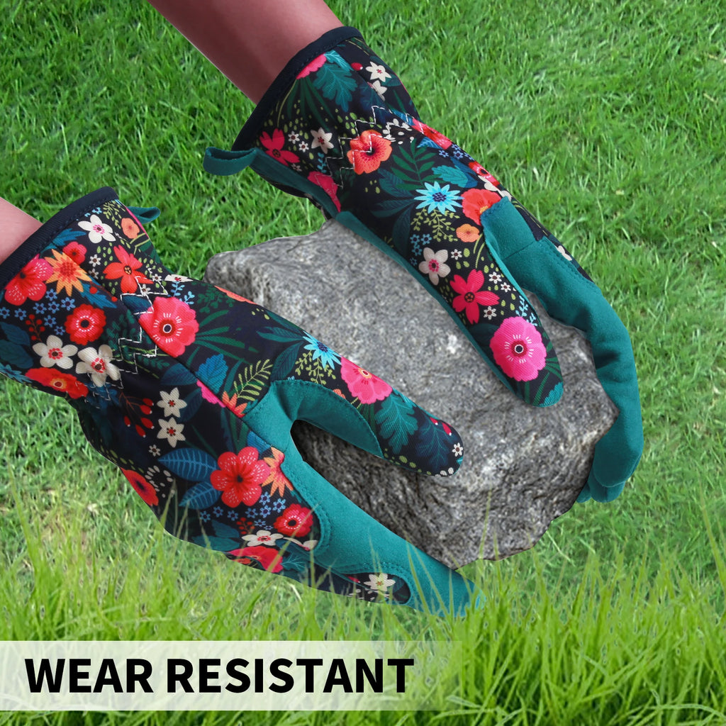 Gardening Gloves for Women Breathable Leather Garden Gloves with Grip Thorn-Proof Puncture-Resistant Work Gloves