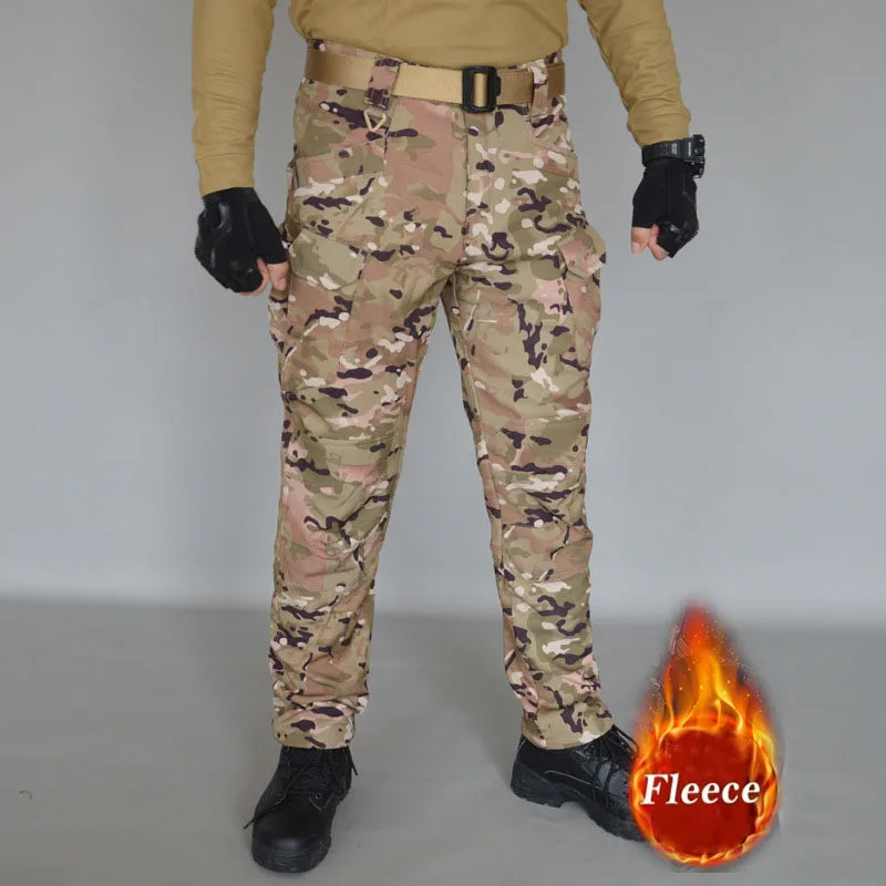 Stretch Waterproof Pants Men Casual Winter Thick Warm Fleece Shark Skin Trousers Male Windbreaker Sweatpants Mens Tactical Pants