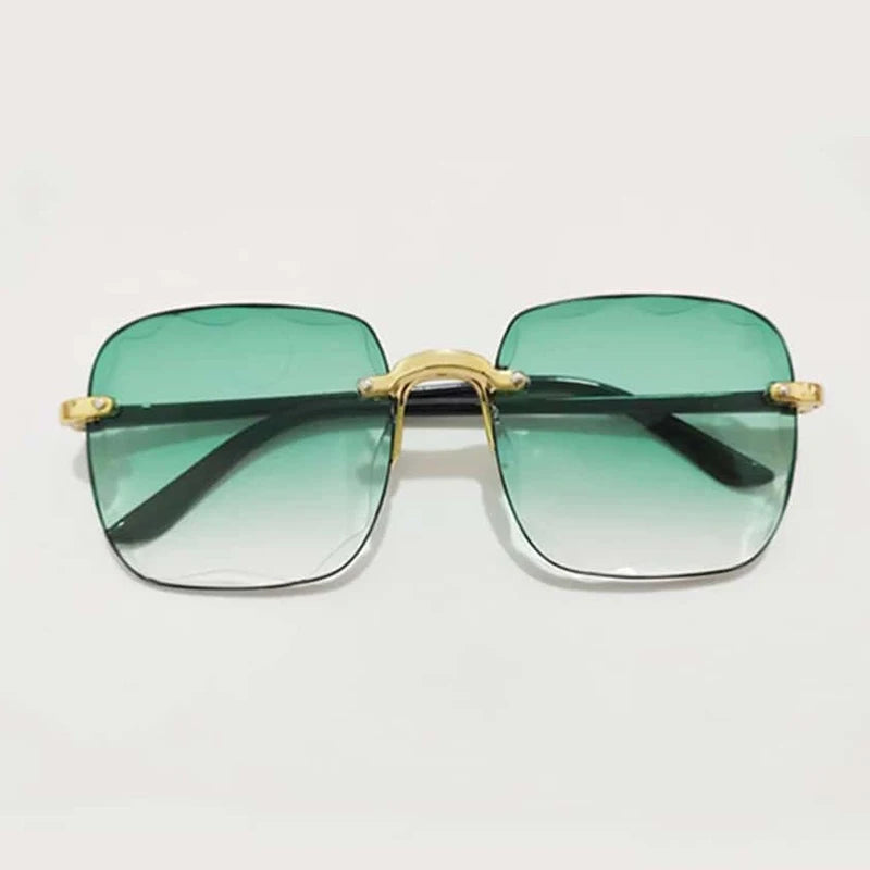 Sunglasses For Women ladies Rimless Sun glasses Diamond cutting Lens Brand Designer Ocean Shades Vintage female glasses eyewear