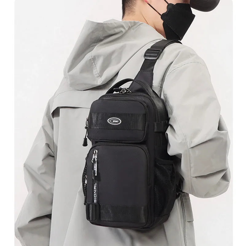 Men's Cycling Backpack, Men's Chest Bag, Casual Men's Shoulder Bag, Lightweight Large Capacity Crossbody Fishing Bag