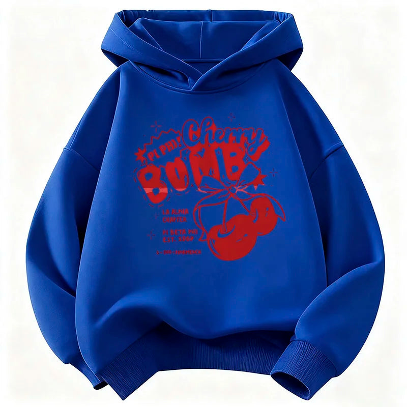 Y2k Girls Hoodie Cherry Design Children's Sweatshirt Cute Hoody for Boys Girls Autumn Winter Casual Hoodies Kids