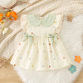 Outfit for Kids Summer Breathable Cotton Toddler Cherry Dress Sweet Fashion Comfortable Bow Doll Collar Baby Girl Birthday Dress