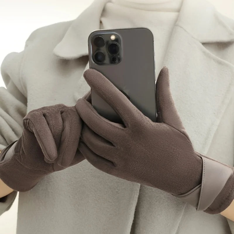 Women's Elegant Gloves - Winter Gloves with Bow Decorations, Suitable for Daily Wear
