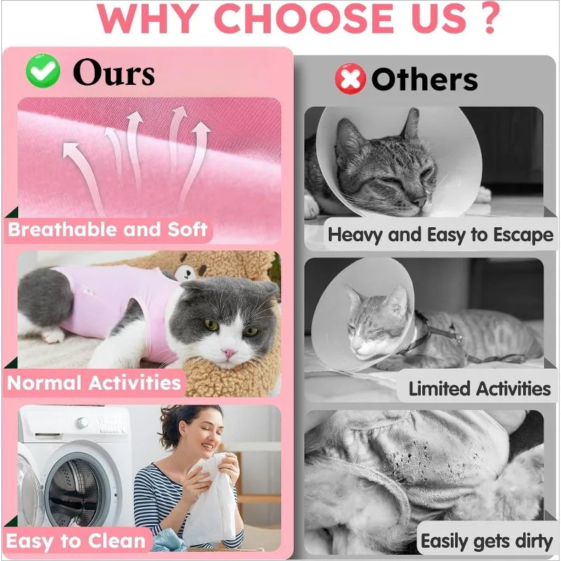 Convenient Soft Cat Sterilization Clothing Anti-licking Breathable Puppy Jumpsuit Thin Pet Vest Clothing After Surgery