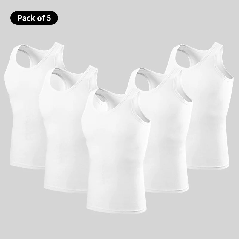 1/3 Pack Four Seasons Men's Cotton Joker Vest Teenagers Simple Fit Sports Fitness T-shirt Middle-aged Casual Sleeveless T-shirt