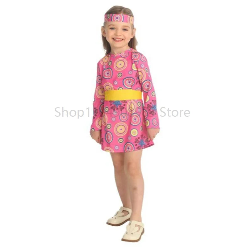 Children's Party Dress 80s Style Christmas Costume Girls' Outfit for Toddler Girls Dance Masquerade Set Economic