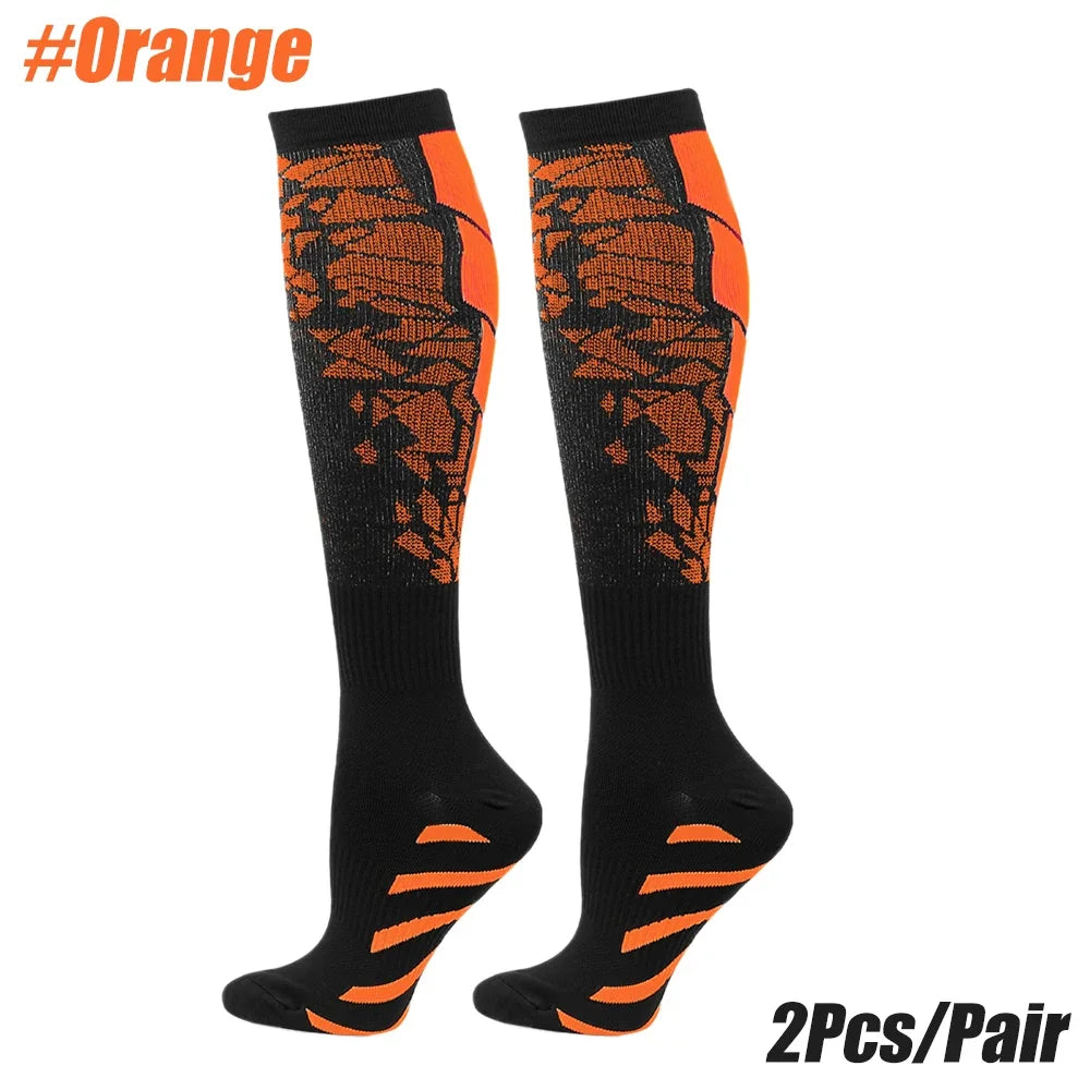 1 pair of sports compression socks for both men and women, warm for running, cycling and playing football