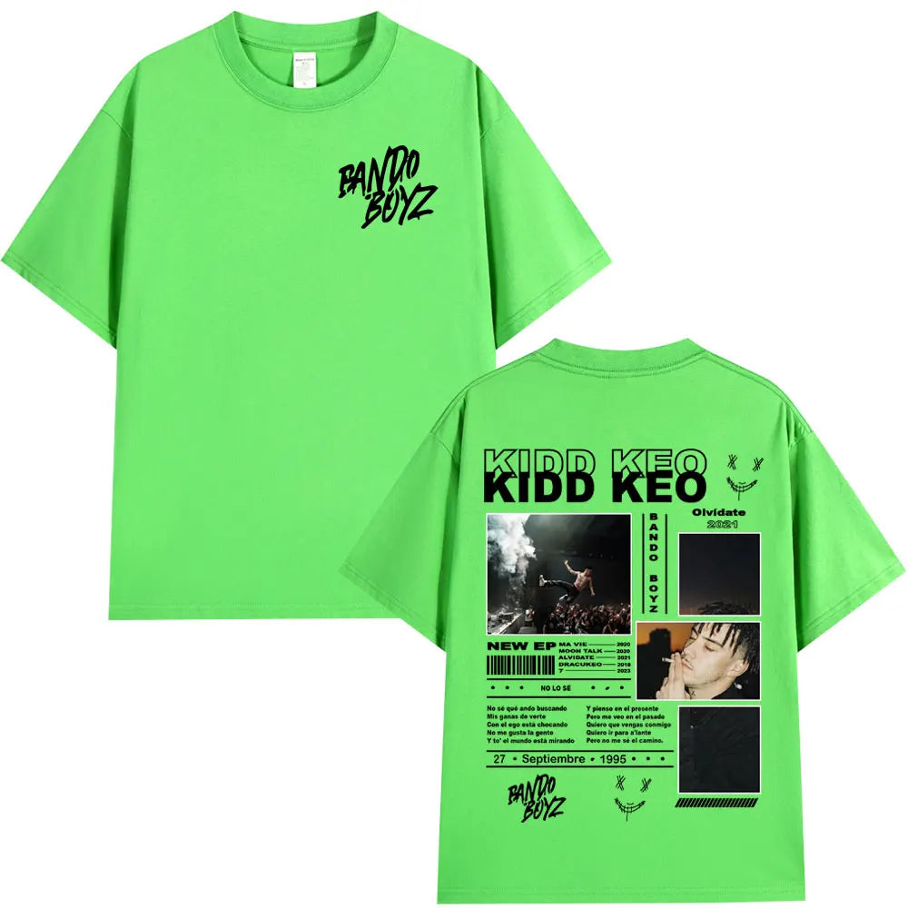 Rapper Kidd Keo Bando Boyz Tour Merch T-shirts Men Women Fashion Hip Hop Street T-shirt Summer Casual Cotton Oversized T Shirts