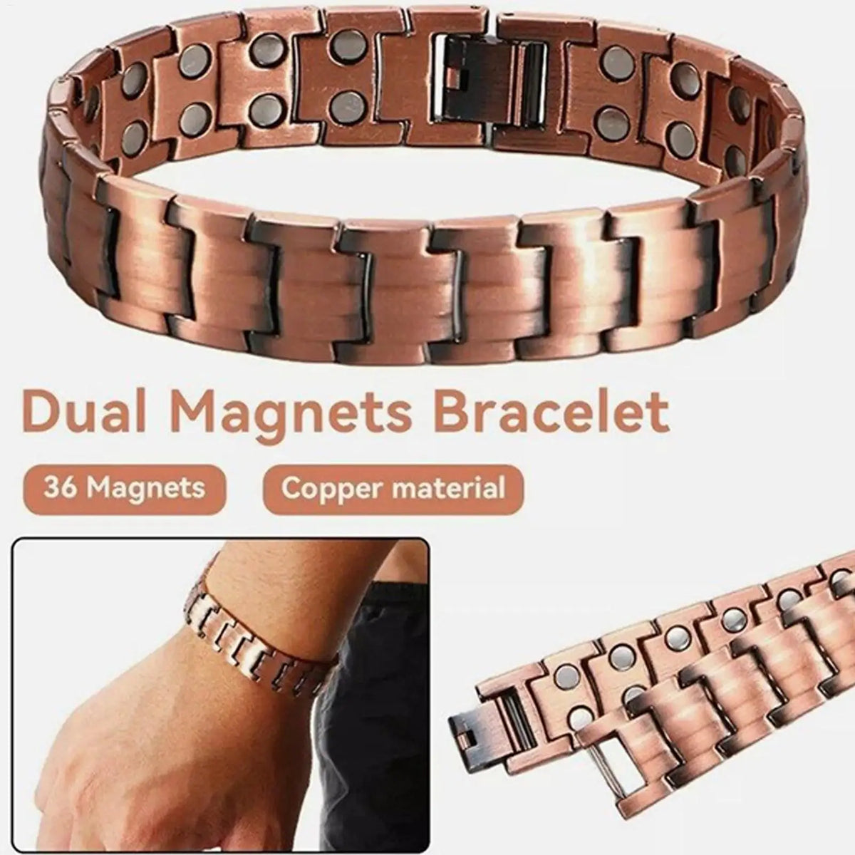 Magnetic Bracelets for Men Pure Copper Magnetic Bracelet Jewelry Arthriti s Pain Relief Jewelry Accessories for Running Sports