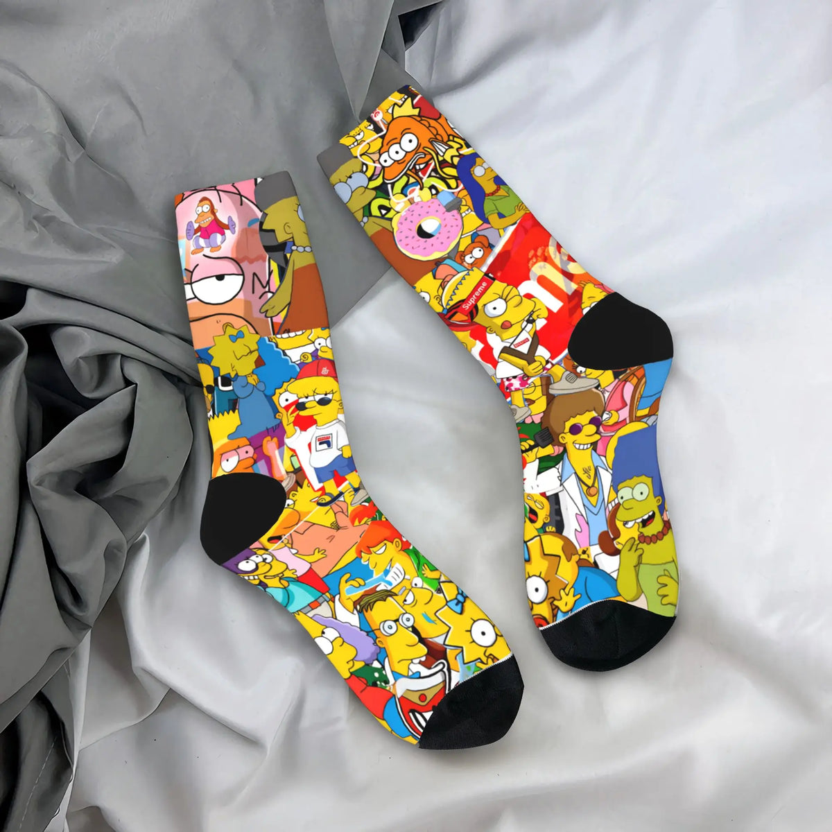 Homer S-Simpsons And Friends Meme Stockings Novelty Socks Unisex Men Breathable Socks Autumn Running Pattern Anti Socks Gift