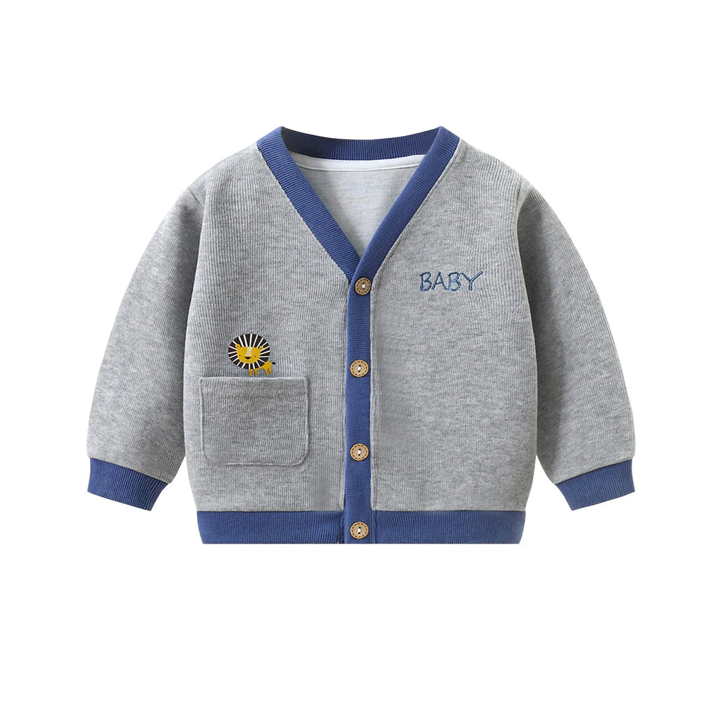 Autumn Winter Baby Knitted Cardigan Sweater Cartoon Animal Long Sleeved Tops Kids Clothes Children Jacket Toddler Warm Coat 0-1y
