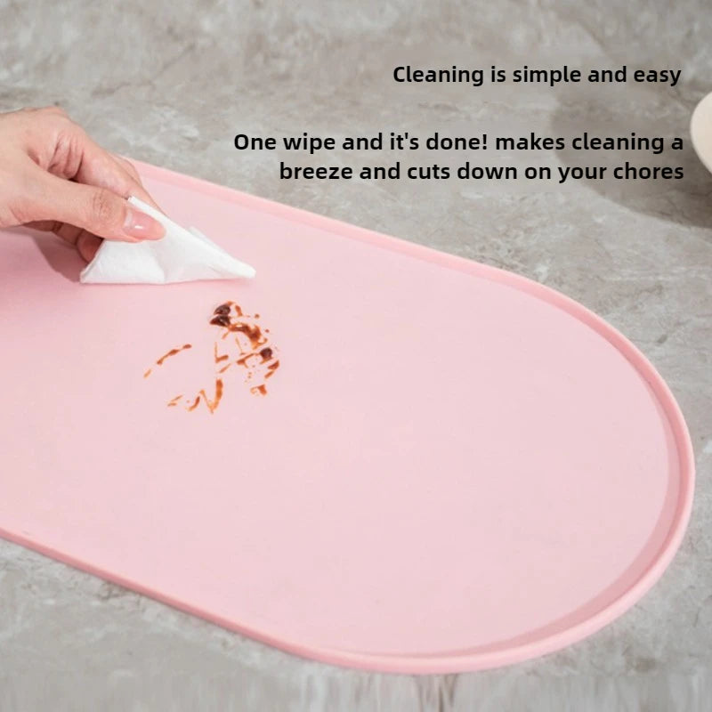 Cat Feeding Mat with Non-Slip Waterproof Design Pet Food Mat Compatible with Cat/Dog Bowls Multipet Households Dog Owners