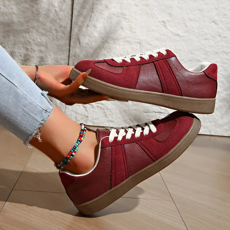 Women's Flat-bottomed Sneakers Spring and Autumn 2025 Series Fashion Casual Lace-up Comfortable Low-cut Shoes Zapatos De Mujer