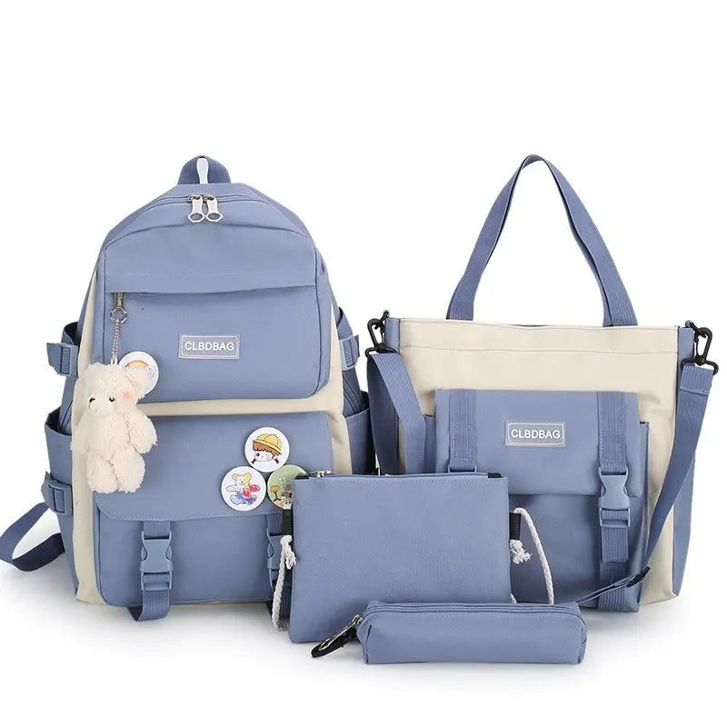 4 Pcs Sets Children's School Backpack Kawaii Women's Backpack Bookbag School Bags for Teens Girls mochilas para niñas 가방 рюкзак