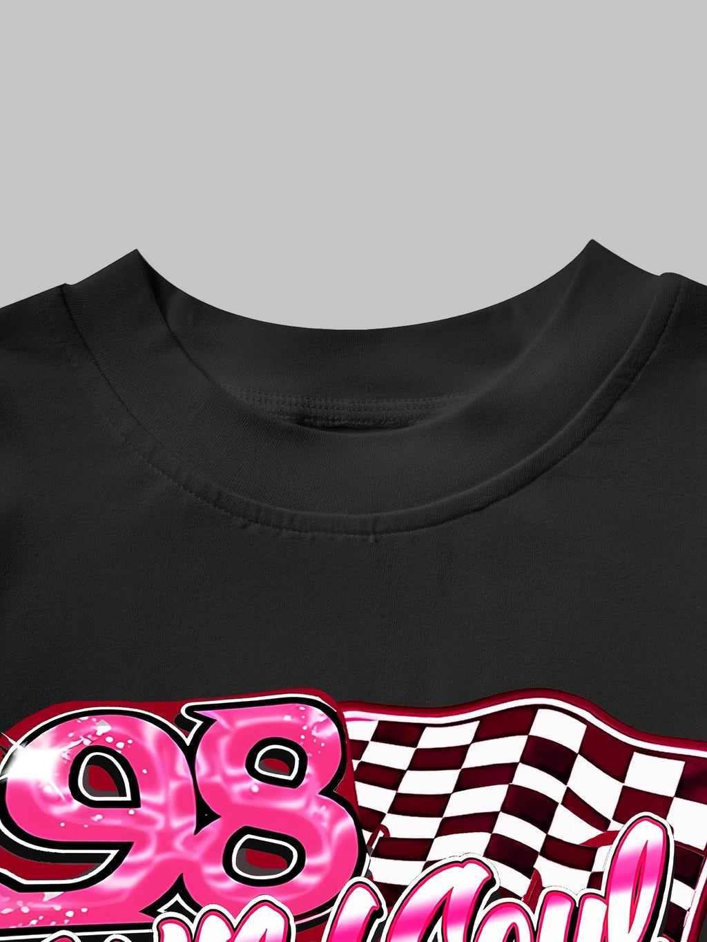 Kids Girls 2 Piece Racing Print Crop Tee & Pink Camo Jogger Pants Set Y2K Streetwear Casual Outfit