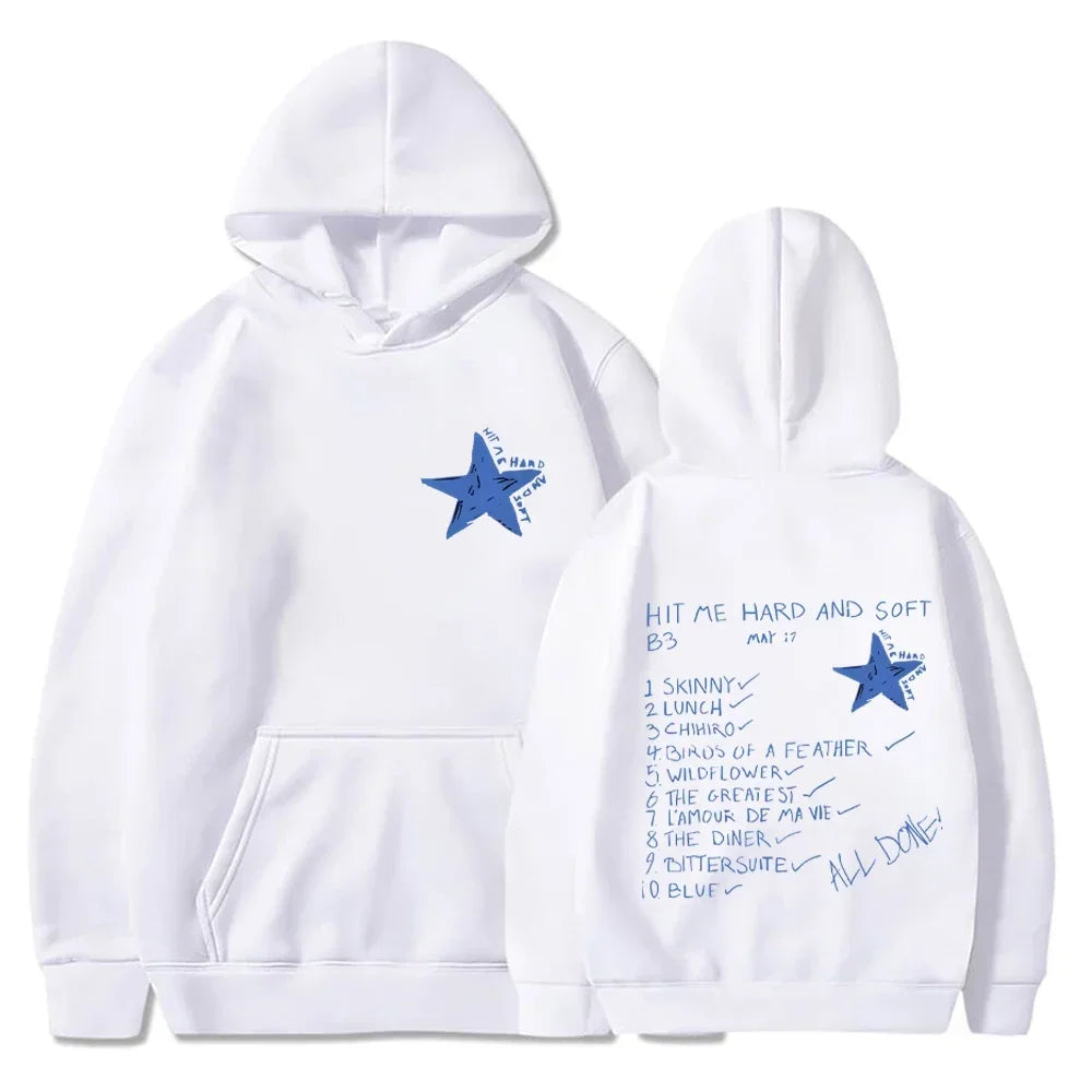 Hit Me Hard and Soft Tour Printed Hoodies Men's Women's Hooded Sweatshirts Sports Casual Long Sleeve Oversize Street Warm Hoodie