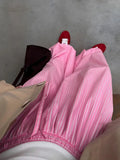 Wolfeel Summer  New Women's Cotton Thin Striped Baggy Lantern Pants  Fashion Elastic Waist Casual Streetwear Trousers