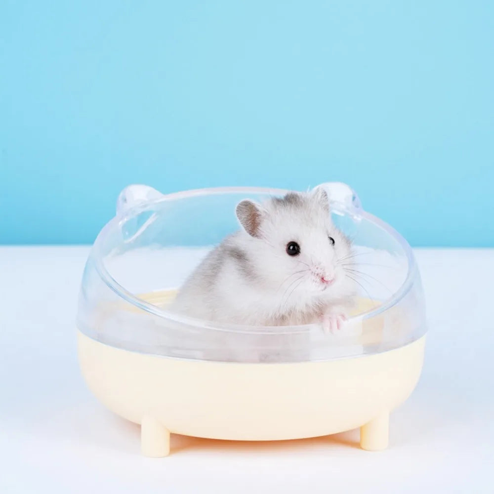 Pet Accessories Transparent For Mice Rabbit Pets Hamster Bathroom Hamster Sand Bath Box Cage Toilet Hamster Sand Bath Container