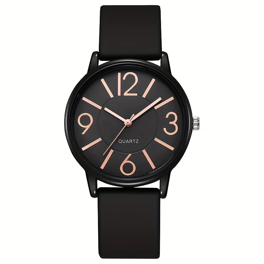 Fashion Arabic Dial Women's Quartz Watch Minimalist Silicone Strap Casual Wristwatch for Girls Students Reloj Mujer