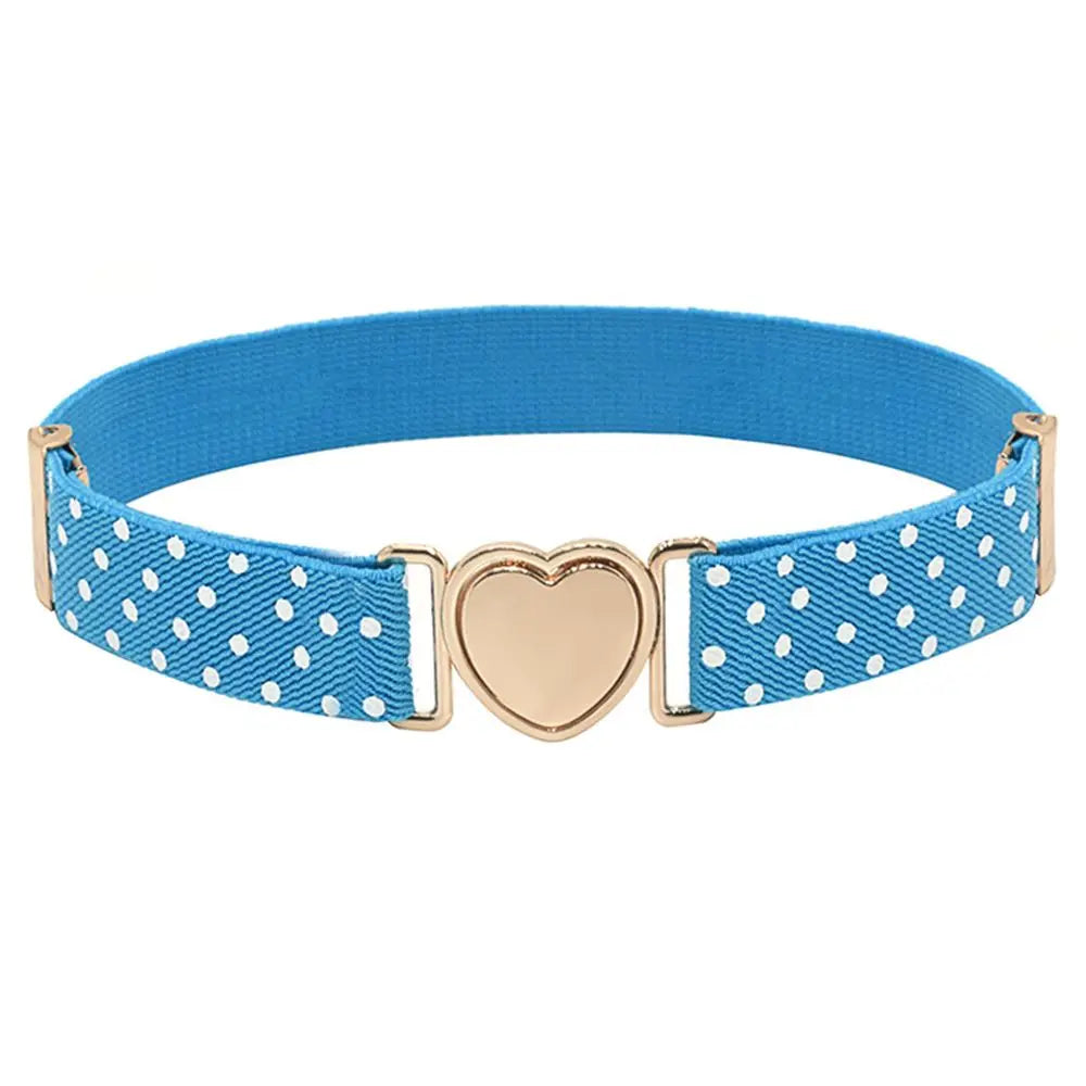 Kids Elastic Belts Girl Stretch Waist Belt Adjustable Heart Belt Uniform Belt for Teen Kids Girls Dresses Belt