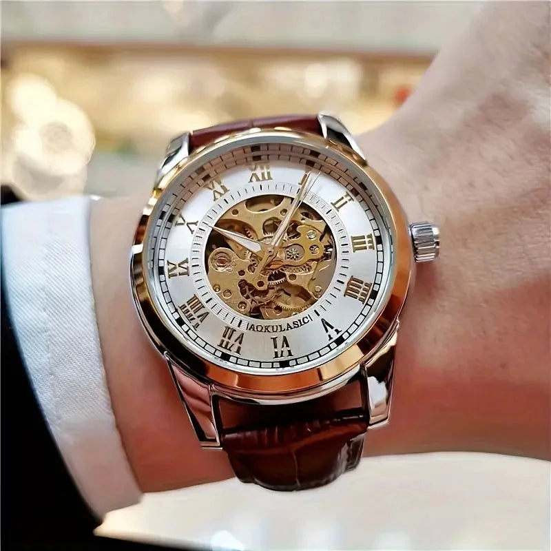 [Automatic Mechanical Men's Watch] Fashionable, High-Looking, and Affordable Luxury Men's Automatic Mechanical Watch, Suitable for Business and Casual Wear, Stylish and Handsome Men's Watch Hot-Selling Watches Are the Preferr