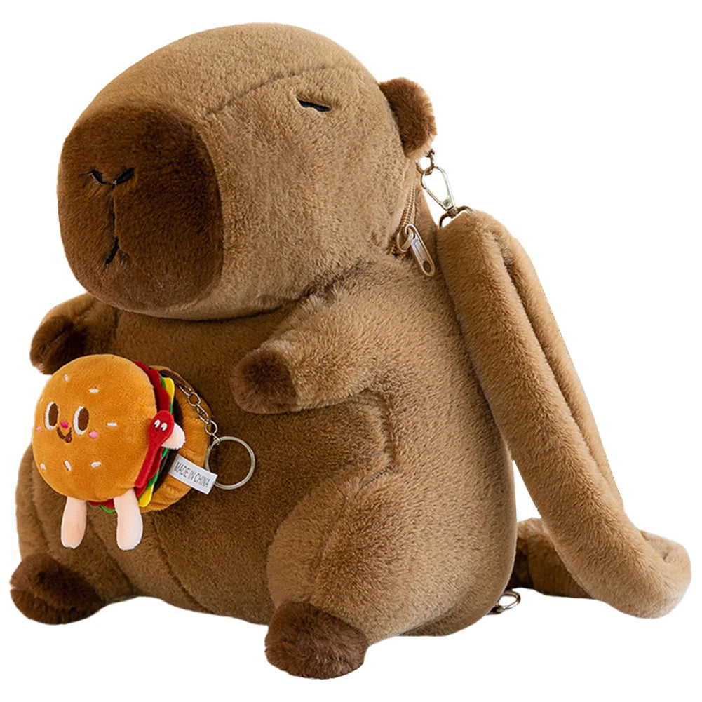 Children Mini Knapsack Bag Funny Girl Anime Crossbody Bag Soft Girl Small Backpack Plush Capybara School Bag for Girls Children