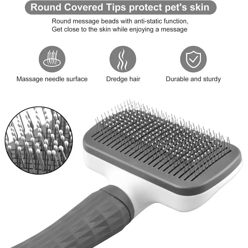 Pet Hair Remover, Dog & Cat Brush, Multi-Surface Cleaning, Easy to Clean, Grey, For Pet Owners HJ