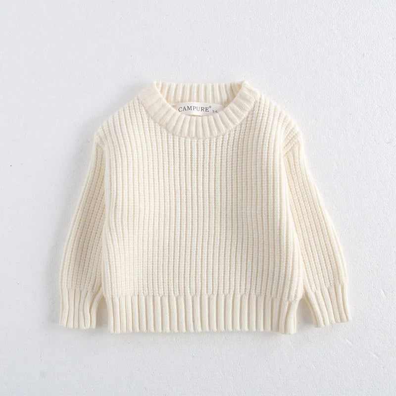 0-6Yrs Baby Boys Sweaters Spring Autumn Children Solid Color Basic Warm Knit Sweater Kids Girls Baby Pullover Sweaters Clothes