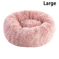 Soft Pet Cat Bed Pad Plush Warm Faux Fur Dog Calm Bed Donut Round Bed Comfortable Sleeping Washable for Small Medium Dog and Cat