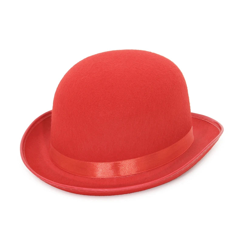 Halloween Men Women Magician Hats Cap Gentleman Jazz Hat Top Hat Black Red Party Bowler Hat