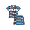 Kid Pyjamas Wholesale Boys Fire-Fighting Outfits Boys Pajamas Clothing Summer Fire-Alarm Shorts Boys Sets