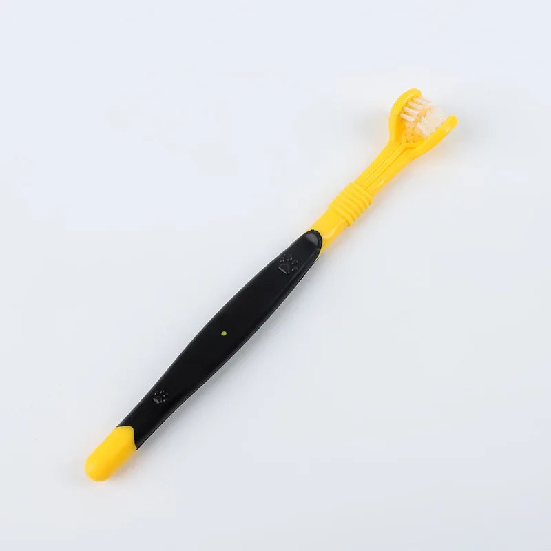 Pet Cleaning Toothbrush Cat Dog Beauty 3-Headed Toothbrush Clean Remover Teeth Stones Scraper Pet Cleaning Supplies
