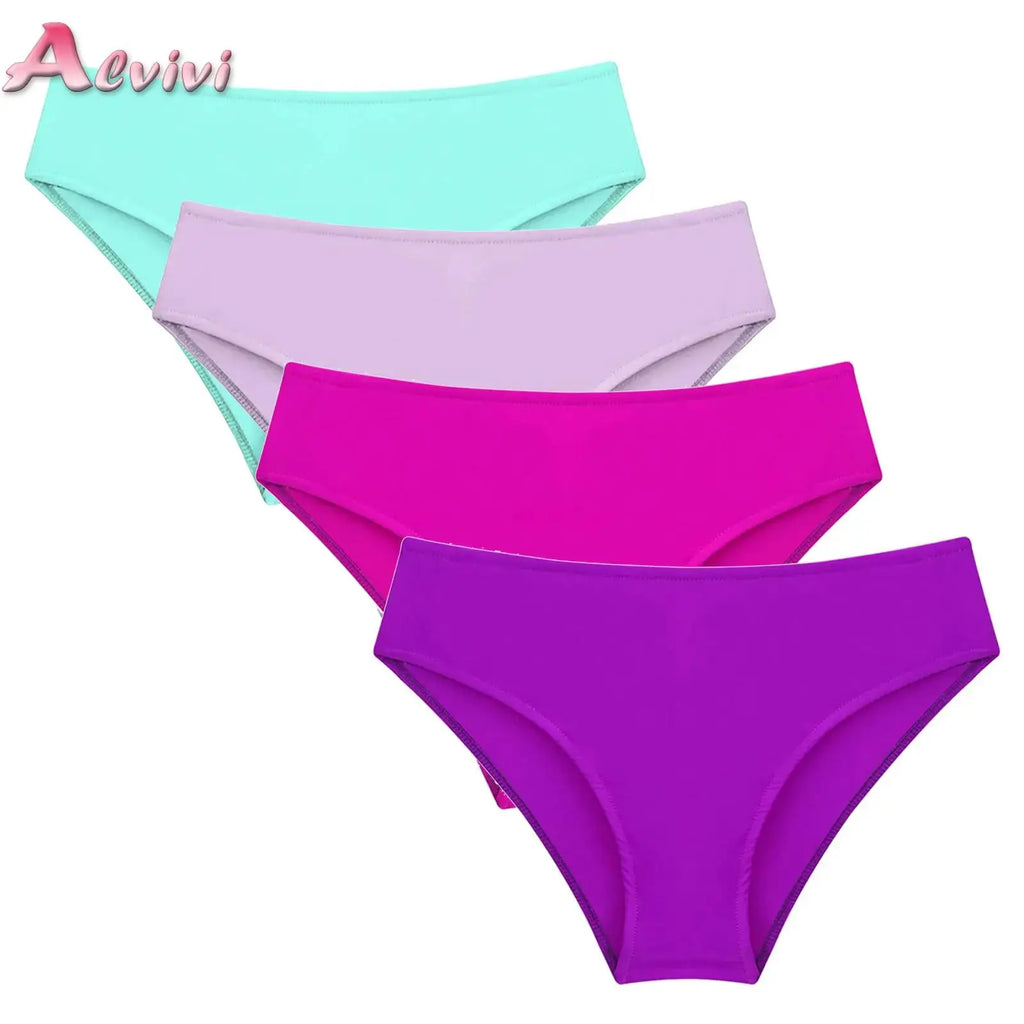 Kids Girls Swim Bikini Briefs Bottoms for Beach Pool Swimming Bathing Suit Stretch Panties Underwear Triangle Shorts Swimwear