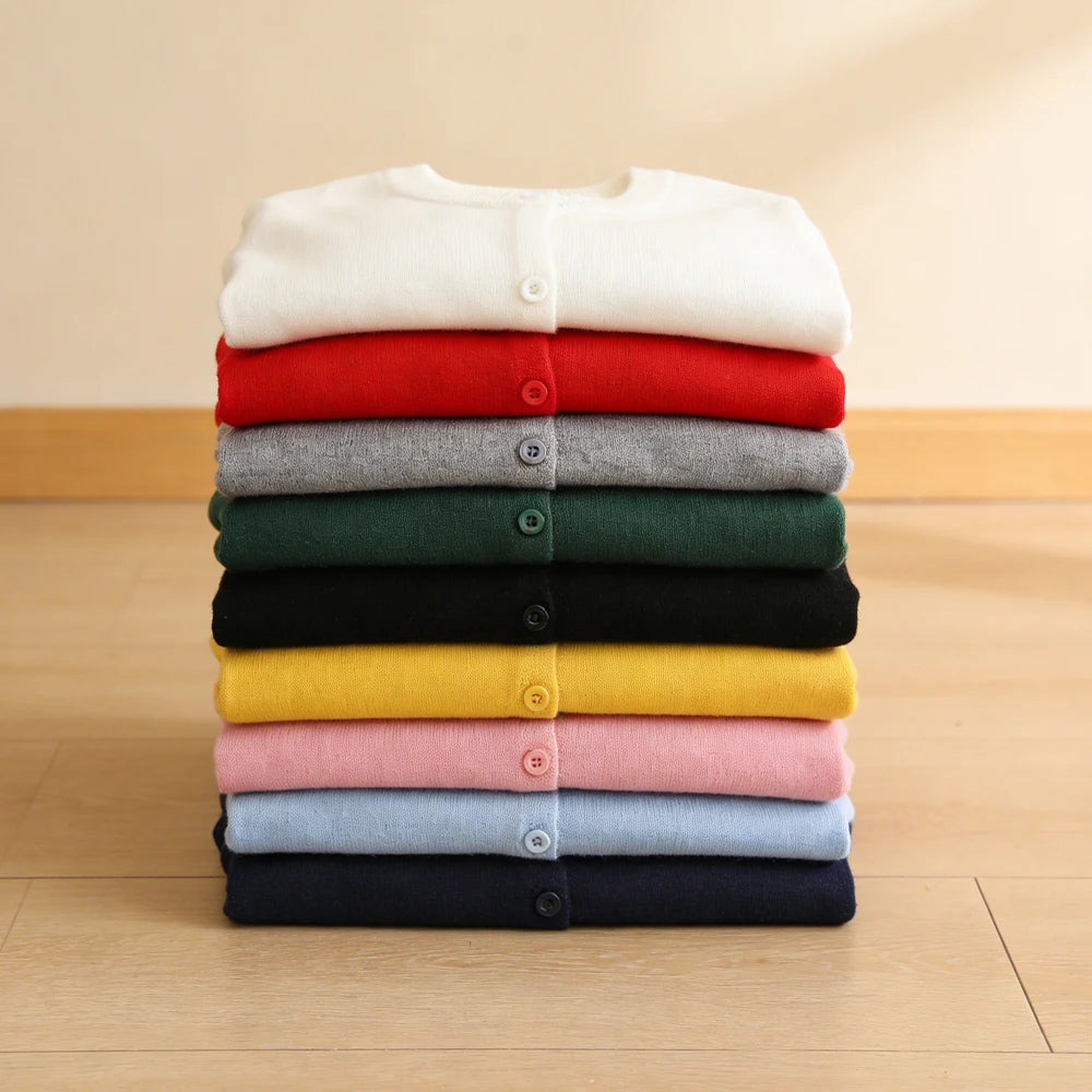 Boys Sweaters Girls Cardigans Cotton Knitted Pink Red Spring Clothes Kids Cardigan Toddler Baby Knitwear 1 2 3 4 5 6 7 8 9 Years