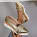 2025 Women Single Sneakers Pointed Head Wedge Platform Shoes for Women Mouth Anti-slip Shallow Casual Sneakers Zapatos Mujer
