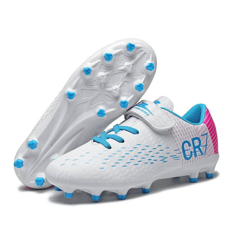 New Children Football Boots Outdoor Trainers Soccer Shoes for Kids Boys Girls Hook Loop Football Cleats Futsal Sneakers 28-39