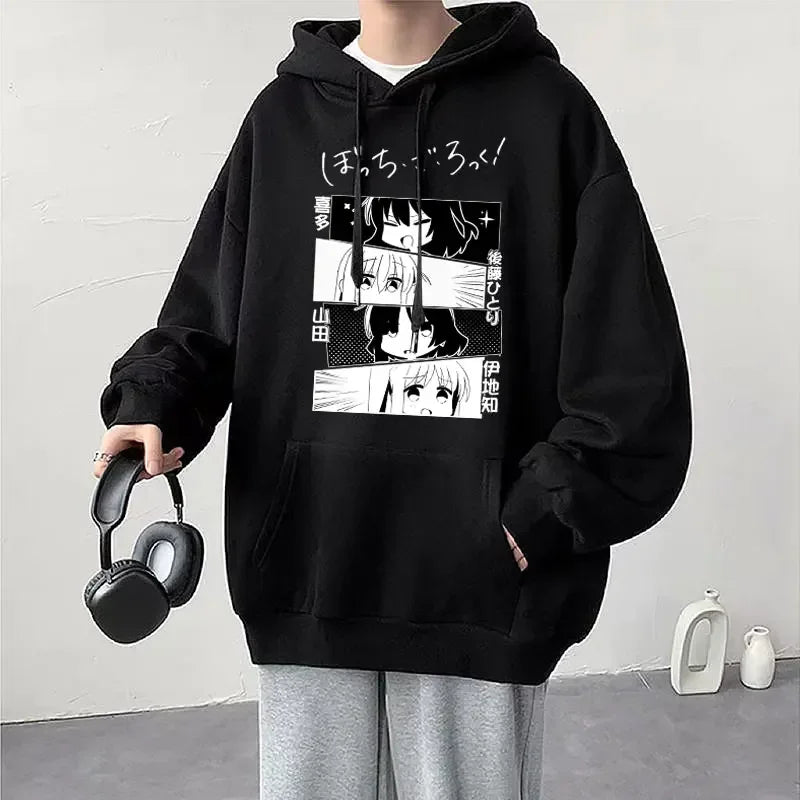 Anime Cos BOCCHI THE ROCK! Hoodie Kessoku Band Logo Couples Hoodies Goto Hitori Ijichi Nijika Cospaly Oversized Long Sleeve Male