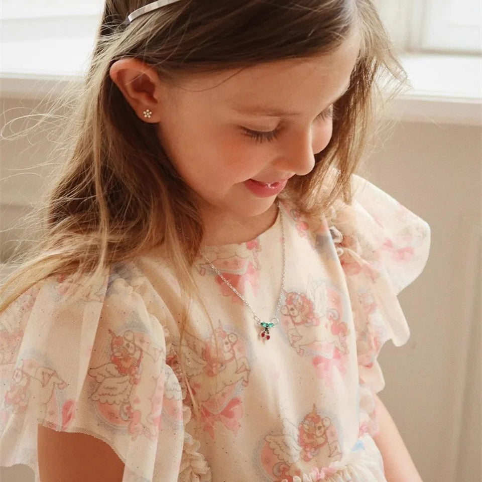 2025 Summer New Fashionable Versatile Cute Kids Dress with Rose and Big Bow Tulle Skirt Baby Girl Skirt Girl Dress