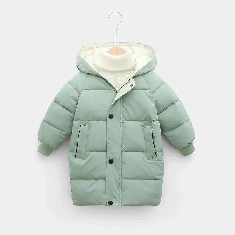 Kids Coats Baby Boys Jackets Fashion Warm Girls Hooded Snowsuit for 3-10Y Teen Children Thick Long Outerwear Kids Winter Clothes