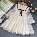 Girls Casual Dresses Girls Long Sleeve Lace Dress Tulle Princess Dress Children's Skirts Kids Clothes