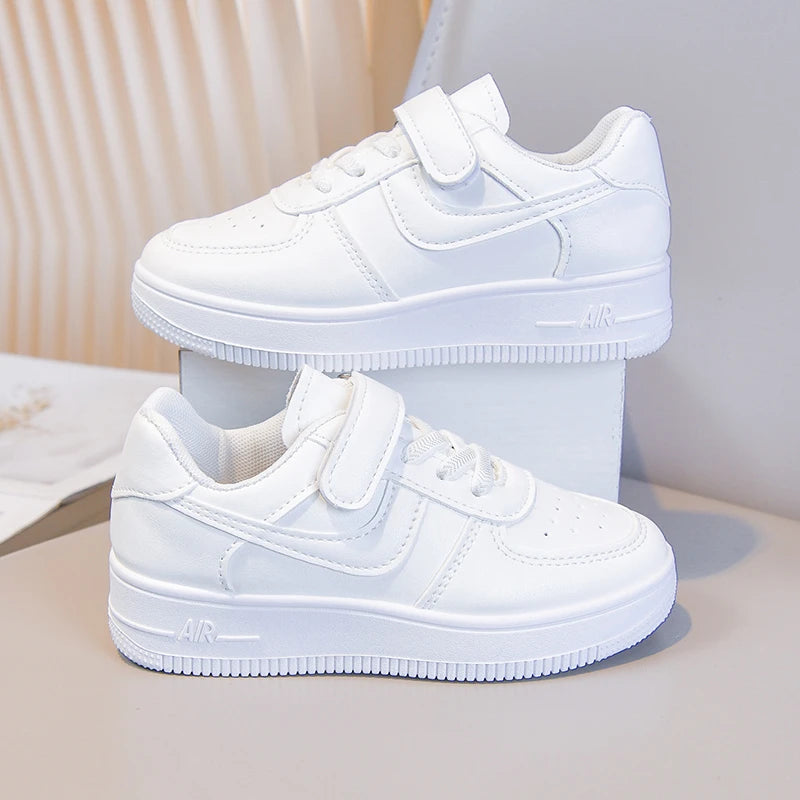 Tenis Sneakers Kids Spring/Autumn New Boys Girls Sports Shoes Casual Board Shoes Leather Soft Soled Children Small White Shoes