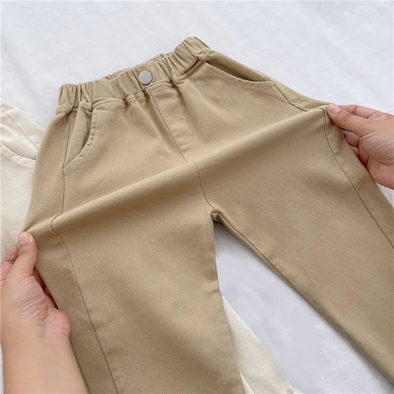 Toddler Boys Girls Pants Casual Kids Baby Boys Solid Color Harem Pants Soft Girls Fashion Trousers Outdoors for 2 3 4 6Years Old