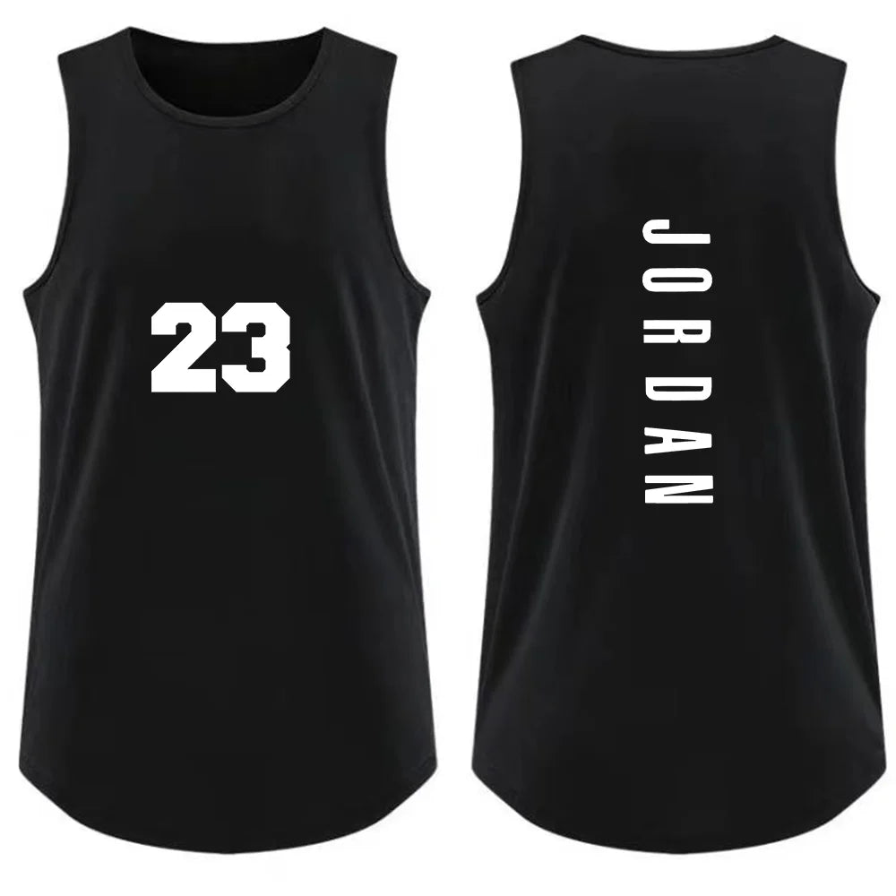 Men's Vest Fashion Gym T-Shirt Casual Breathable Sleeveless Outdoor Basketball Sports Vest Summer Street Loose T-Shirt