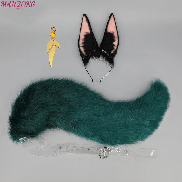 High Quality Game Impact Tighnari Cosplay Wig 30cm Heat Resistant Synthetic Hair Tighnari Women Wigs Halloween Party